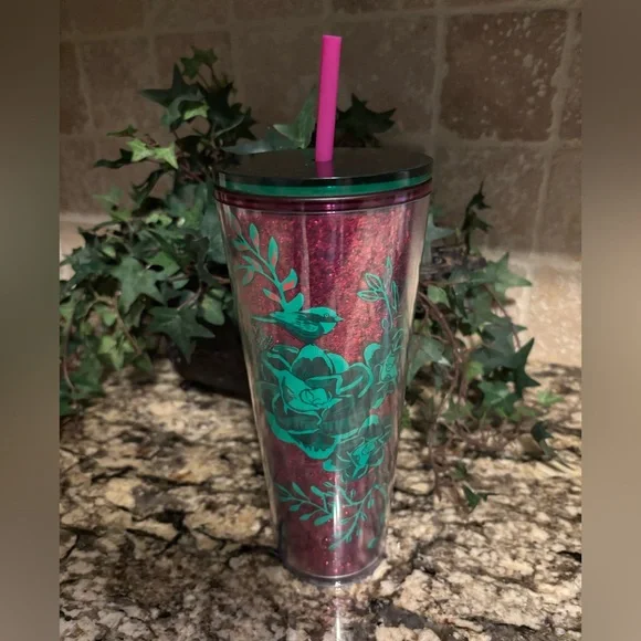 Starbucks Christmas Holiday
2022 Flowers Glitter 24 oz Cold
Cup Tumbler - Picture 1 of 4